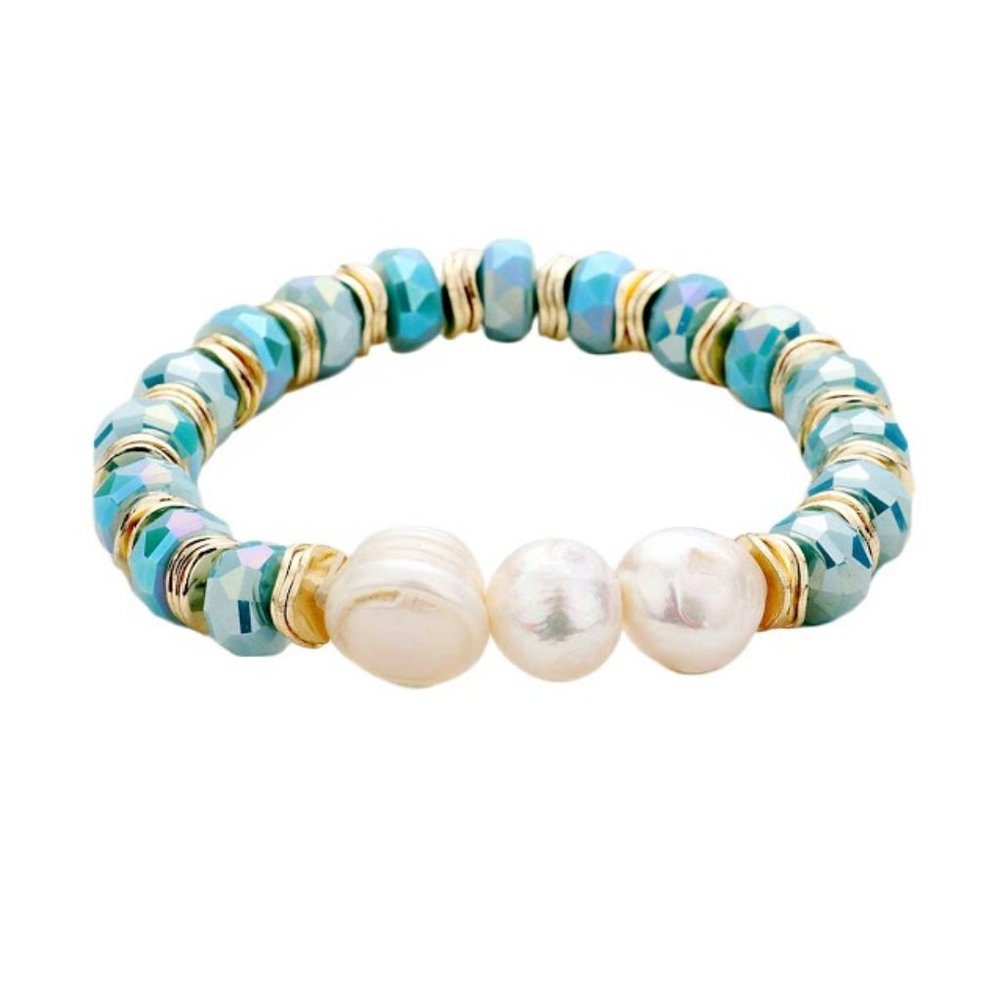 Tigerstars Fresh Water Pearl Bead Stretch Bracelet